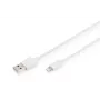 DIGITUS USB-A naar Lightning MFI C89, 2 m data- en oplaadkabel, wit, 5 V, 2,4 A