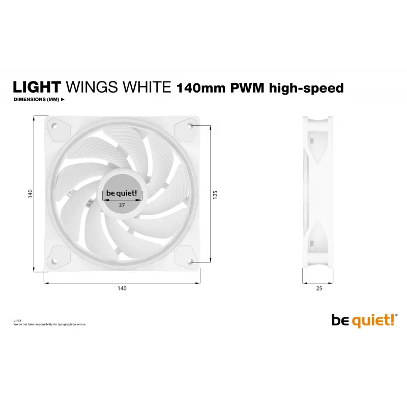be quiet Light Wings White | 140mm PWM high-speed Triple-Pack computerbehuizing-ventilator 14 cm 3 stuks