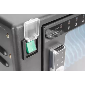 DIGITUS oplaadkast, 16 vakken, 35,6 cm (14 inch), zwart 384 x 550 x 375 mm, elektronisch slot, incl. USB, ventilator