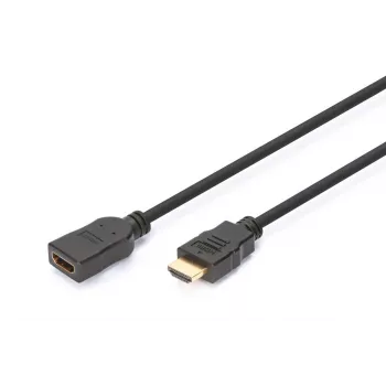 DIGITUS HDMI High Speed-verlengkabel, type A M/F, 3 m met Ethernet, Ultra HD 24p, goud zwart