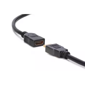 DIGITUS HDMI High Speed-verlengkabel, type A M/F, 3 m met Ethernet, Ultra HD 24p, goud zwart