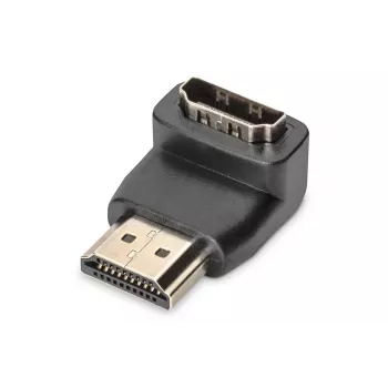 DIGITUS HDMI-adapter, type A, 90° haaks M/F, Ultra HD 60p, zwart goud