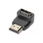 DIGITUS HDMI-adapter, type A, 90° haaks M/F, Ultra HD 60p, zwart goud
