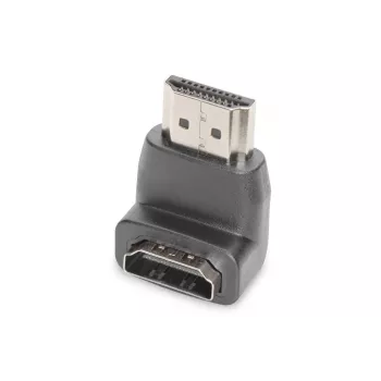DIGITUS HDMI-adapter, type A, 90° haaks M/F, Ultra HD 60p, zwart goud