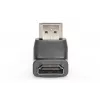 DIGITUS HDMI-adapter, type A, 90° haaks M/F, Ultra HD 60p, zwart goud