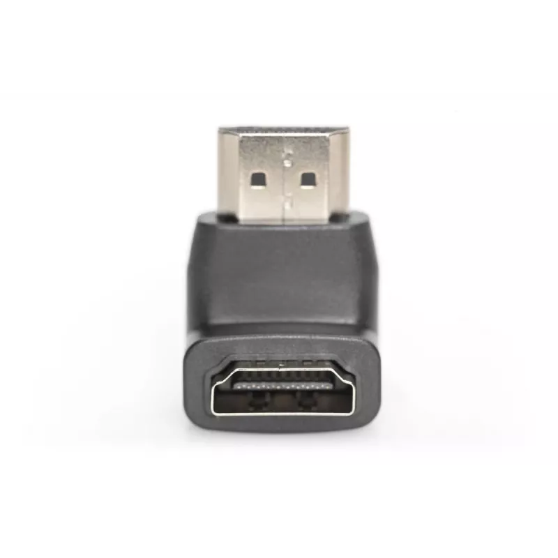 DIGITUS HDMI-adapter, type A, 90° haaks M/F, Ultra HD 60p, zwart goud