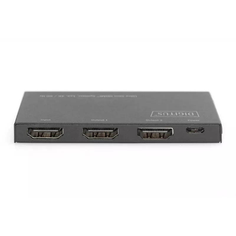 DIGITUS ultra slanke HDMI-splitter, 1x2, 4K/60Hz HDR, HDCP 2.2, 18 Gbps, Micro-USB-voeding