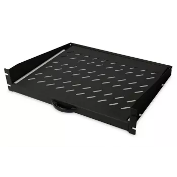 DIGITUS 2U uitschuifbare lade voor kasten vanaf 450 mm diepte 88x483x352 mm, tot 30 kg, zwart (RAL 9005)