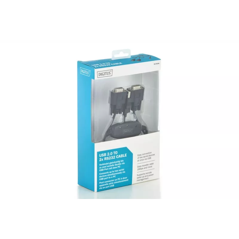 DIGITUS USB 2.0 naar 2x RS232 kabel 1,5m