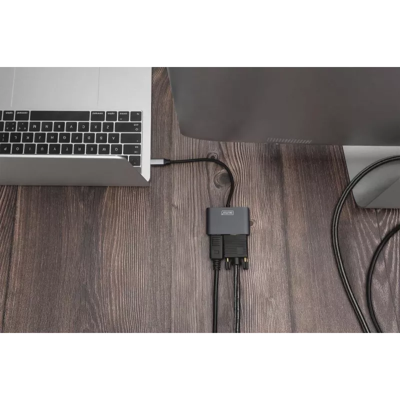 DIGITUS USB Type-C 4K 2-in-1 DisplayPort + VGA grafische adapter