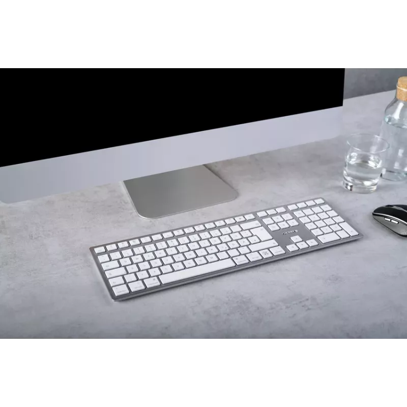 CHERRY KW 9100 slank FOR MAC toetsenbord universeel USB + Bluetooth QWERTZ Duits zilver