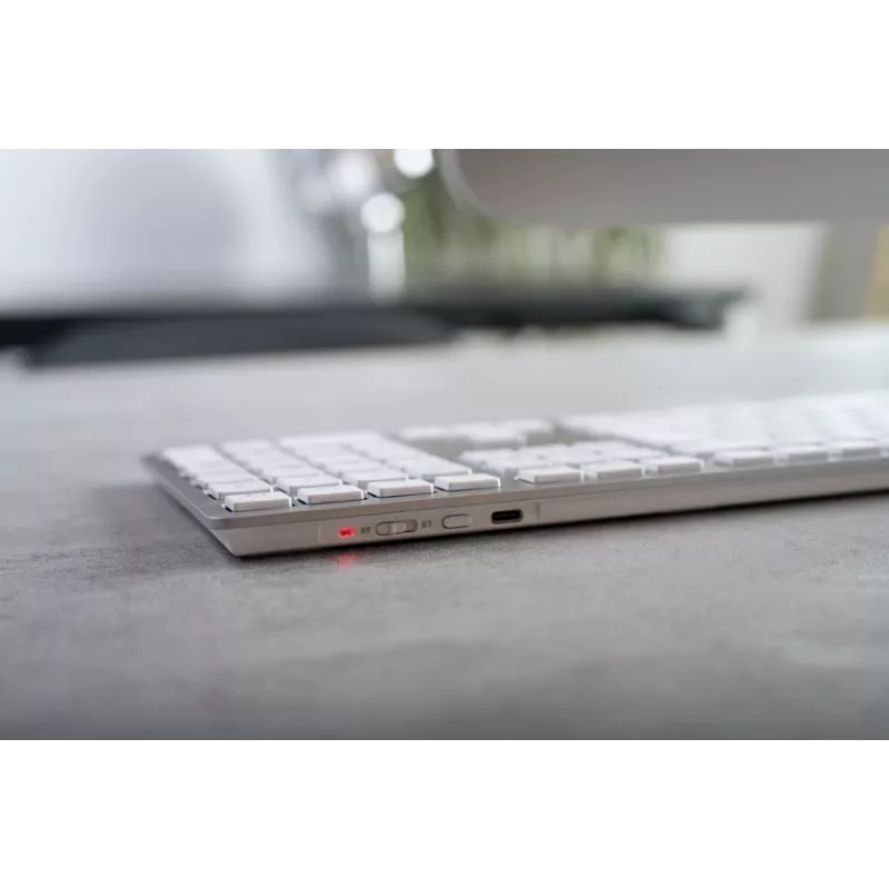 CHERRY KW 9100 slank FOR MAC toetsenbord universeel USB + Bluetooth QWERTZ Duits zilver