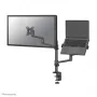 Neomounts DS20-425BL2 monitorarm met laptopsteun 17-27 inch – ruimtebesparend