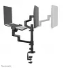 Neomounts DS20-425BL2 monitorarm met laptopsteun 17-27 inch – ruimtebesparend