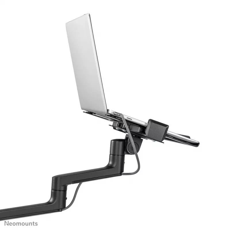 Neomounts DS20-425BL2 monitorarm met laptopsteun 17-27 inch – ruimtebesparend