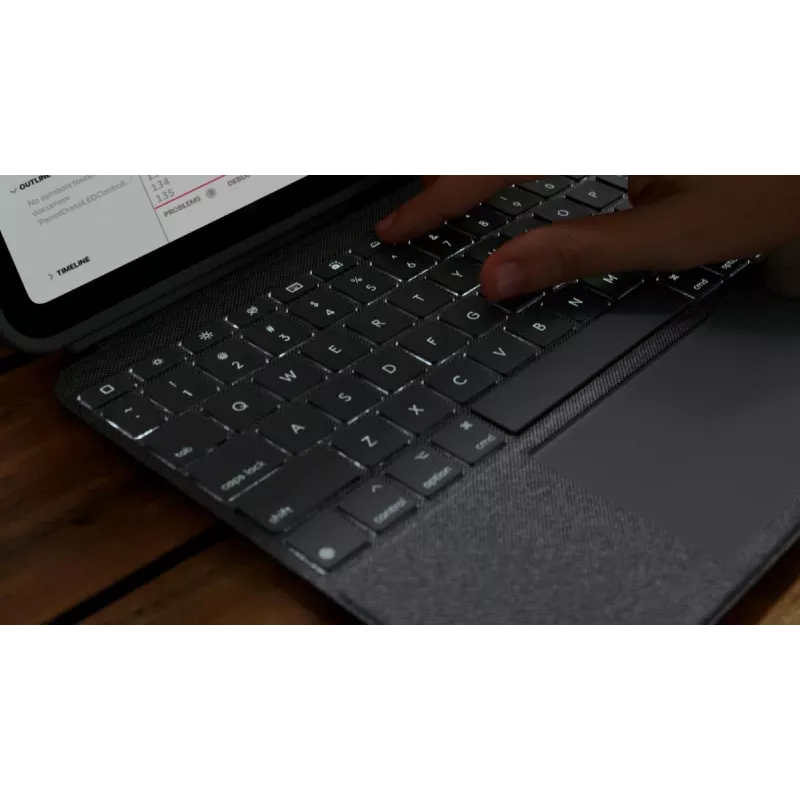LOGITECH Combo Touch voor iPad (10e gen) - Oxford grijs - Duits Qwertz