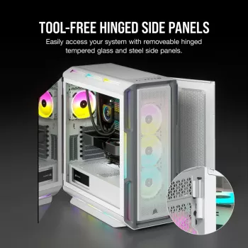 CORSAIR mid-tower ATX PC-behuizing - iCUE 5000T - RGB gehard glas - wit