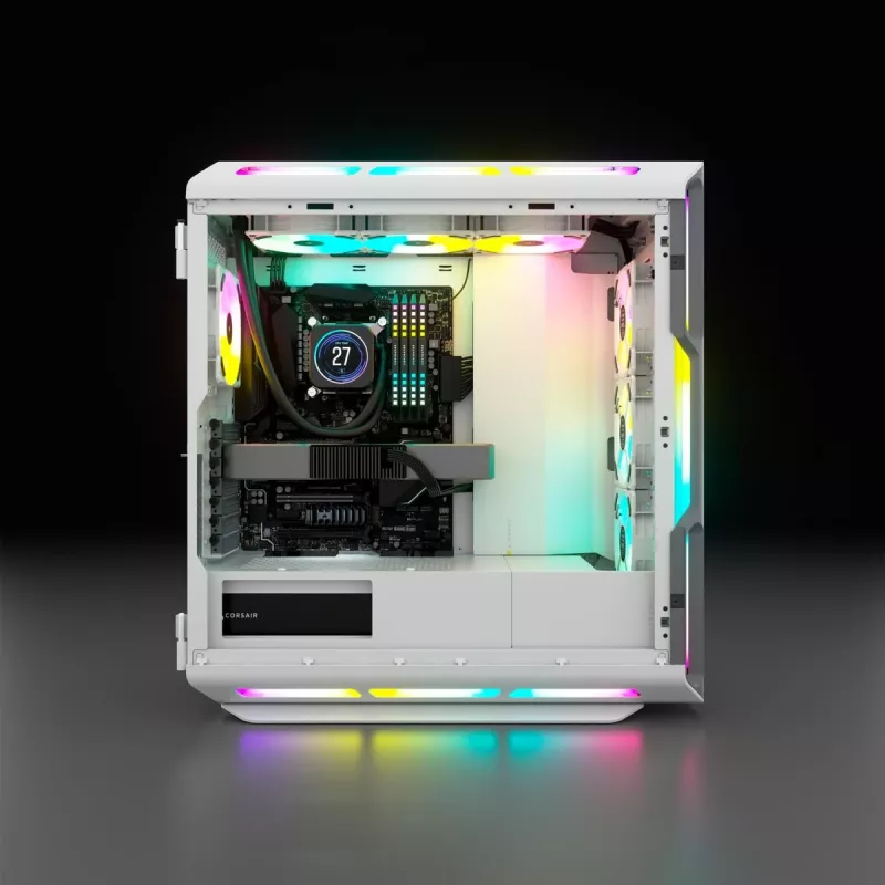 CORSAIR mid-tower ATX PC-behuizing - iCUE 5000T - RGB gehard glas - wit