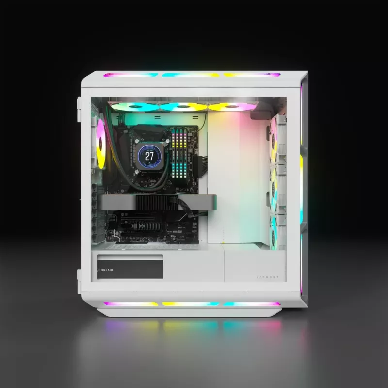 CORSAIR mid-tower ATX PC-behuizing - iCUE 5000T - RGB gehard glas - wit
