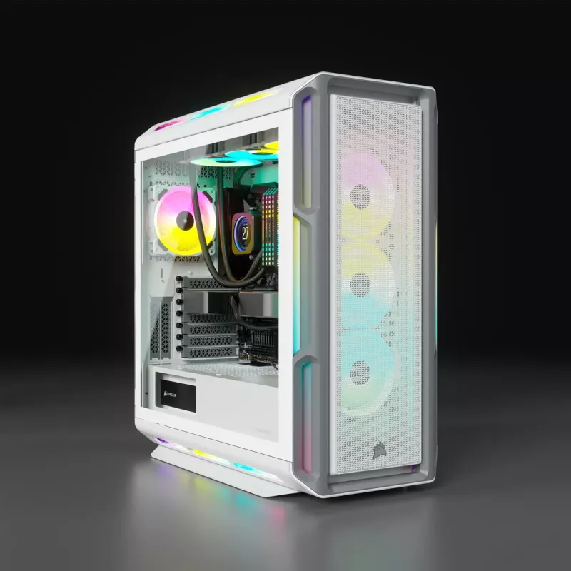 CORSAIR mid-tower ATX PC-behuizing - iCUE 5000T - RGB gehard glas - wit