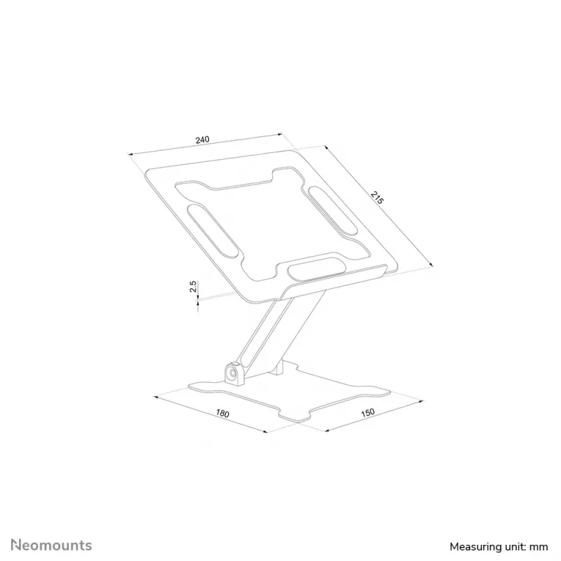 Neomounts DS20-740BL1 laptopstandaard 11-15 inch - in hoogte verstelbaar - opvouwbaar - compact - universeel