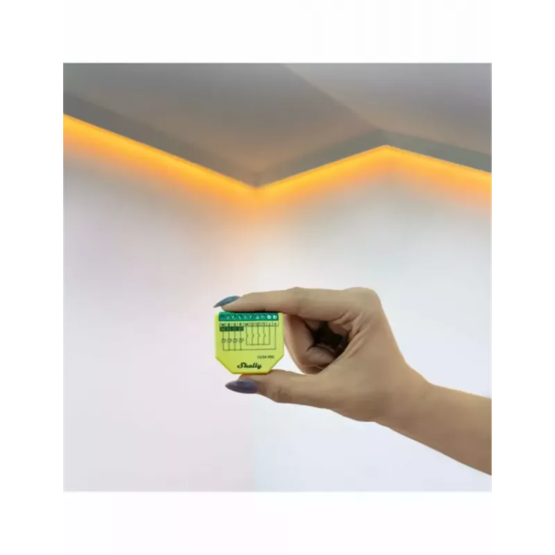 Shelly Plus RGBW PM draadloos slim licht groen geel