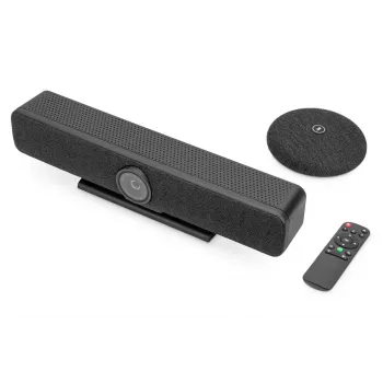 DIGITUS 4K all-in-one videobar - videoconferentiesysteem (4 microfoons/1 luidspreker, 1 tafelmicrofoon)