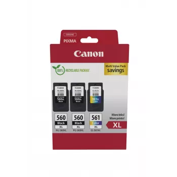Canon 3712C009 inktpatroon 3 stuks origineel hoge (XL) capaciteit zwart, cyaan, magenta, geel