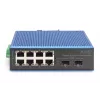 DIGITUS industriële 8+2-poorts Fast Ethernet-switch 8 poorten FE RJ45 2 GE SFP-poorten
