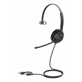 Yealink UH37 Mono Teams USB-C/A headset, bedraad, 20 - 20000 Hz, kantoor/callcenter, 96,5 g, headset, zwart