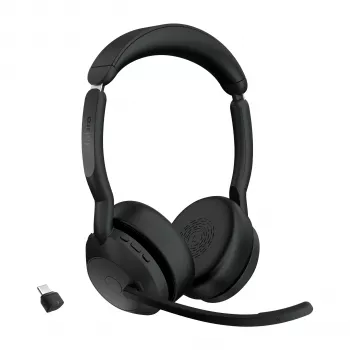 Jabra Evolve2 55 - Link380c UC stereo, draadloos, kantoor/callcenter, 20 - 20000 Hz, 130 g, headset, zwart