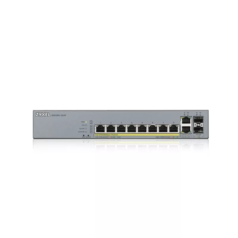 Zyxel GS1350-12HP-EU0101F netwerkswitch managed L2 Gigabit Ethernet (10/100/1000) Power over Ethernet (PoE) grijs