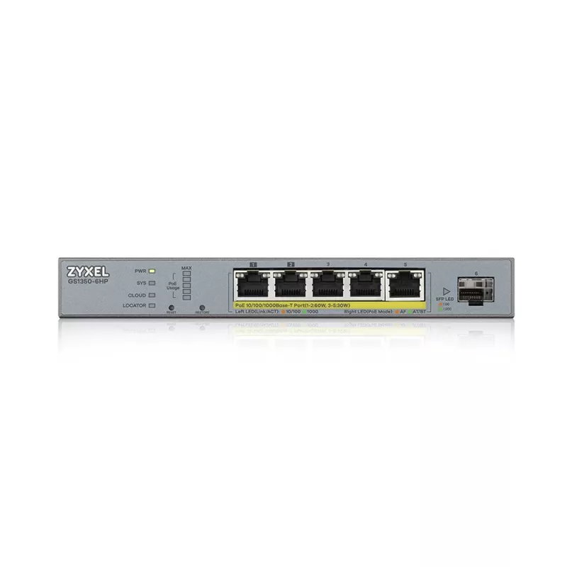 Zyxel GS1350-6HP-EU0101F netwerkswitch managed L2 Gigabit Ethernet (10/100/1000) Power over Ethernet (PoE) grijs