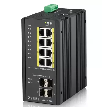 Zyxel RGS200-12P managed L2 Gigabit Ethernet (10/100/1000) Power over Ethernet (PoE) zwart
