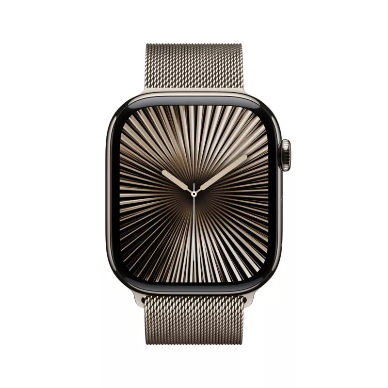 APPLE Watch Series 10 GPS + Cellular 46mm Natural Titanium behuizing met Natural Milanese Loop - S/M