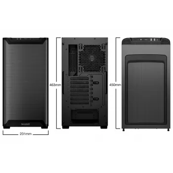 PC-behuizing be quiet! PURE BASE 501 Airflow Window midi tower — ATX, gehard glas, 3x140/240 mm ondersteuning, 2x3,5 inch + 5x2,5 inch, USB-A x2, USB-C x1