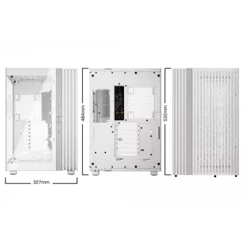 PC-behuizing be quiet! LIGHT BASE 900 DX wit full tower — ATX/EATX-ondersteuning, glazen zijpaneel, multi-RGB, max. GPU 495 mm, CPU-koelerhoogte 190 mm