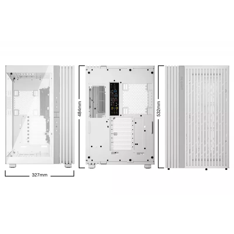 PC-behuizing be quiet! LIGHT BASE 900 DX wit full tower — ATX/EATX-ondersteuning, glazen zijpaneel, multi-RGB, max. GPU 495 mm, CPU-koelerhoogte 190 mm