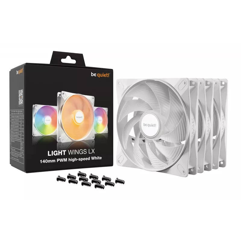 be quiet! LIGHT WINGS LX 140mm PWM High Speed 3-pack wit pc-behuizingsventilator 14 cm 3 stuks