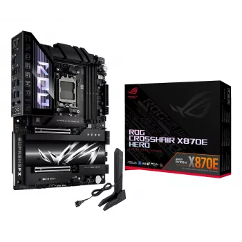 Moederbord ASUS ROG CROSSHAIR X870E HERO — AMD X870E, socket AM5, ATX, 4× DDR5 DIMM, 192 GB, Wi-Fi 7, Bluetooth 5.4
