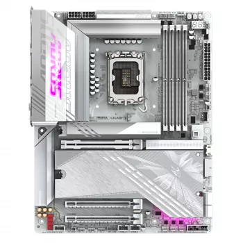 GIGABYTE Z890 AORUS ELITE X ICE moederbord - ondersteunt Intel Core Ultra (serie 2) CPU's, 16+1+2 fasen VRM, tot 9500MHz DDR5 (OC), 1xPCIe 5.0 + 4xPCIe 4.0, Wi-Fi 7, 2.5GbE LAN, Thunderbolt 4