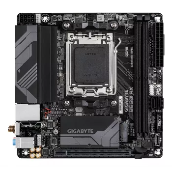 GIGABYTE B650I AX moederbord - AMD Ryzen 9000-serie CPU's, 5+2+1 fasen VRM, tot 6400 MHz DDR5 (OC), 1x PCIe 4.0 M.2, 2,5 GbE LAN, WLAN 6E, USB 3.2 Gen 2