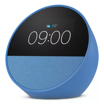 Smart-display-luidspreker Amazon Echo Spot – 2,83 inch (7,19 cm) 320×240, MediaTek CPU, Wi-Fi a/b/g/n/ac, 2,1W luidspreker, blauw