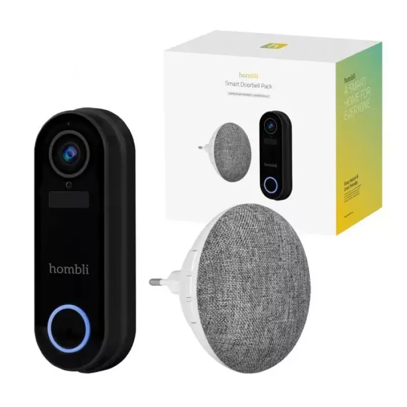Smart Doorbell Hombli Pack zwart wit IP65 draadloos 1080p