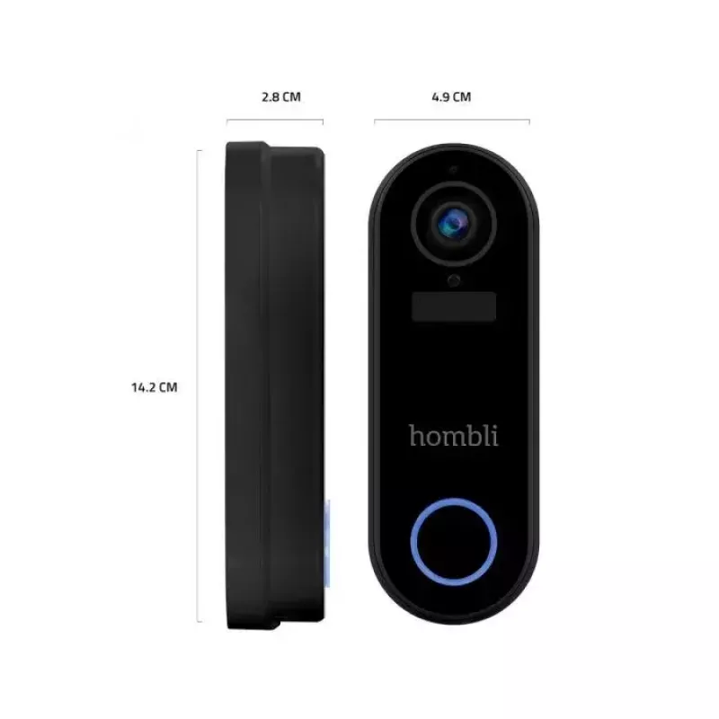 Smart Doorbell Hombli Pack zwart wit IP65 draadloos 1080p