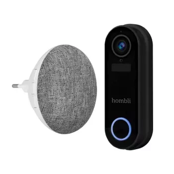 Smart Doorbell Hombli Pack zwart wit IP65 draadloos 1080p