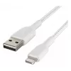 BELKIN Lightning-naar-USB-A-kabel, gevlochten, 1 m, wit