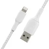 BELKIN Lightning-naar-USB-A-kabel, gevlochten, 1 m, wit
