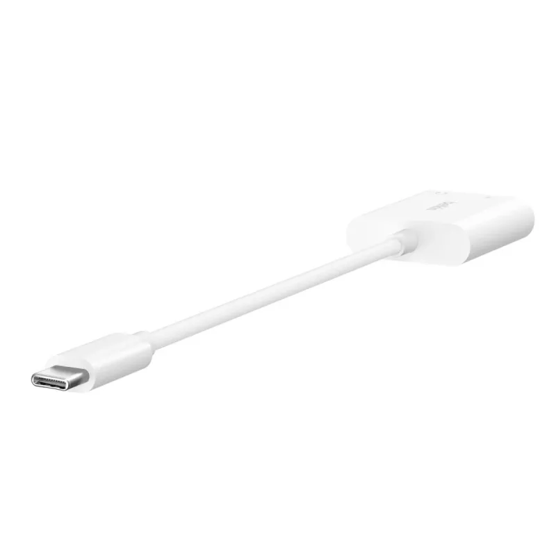 BELKIN oplaadadapter Rockstar 3,5 mm audio + USB-C wit