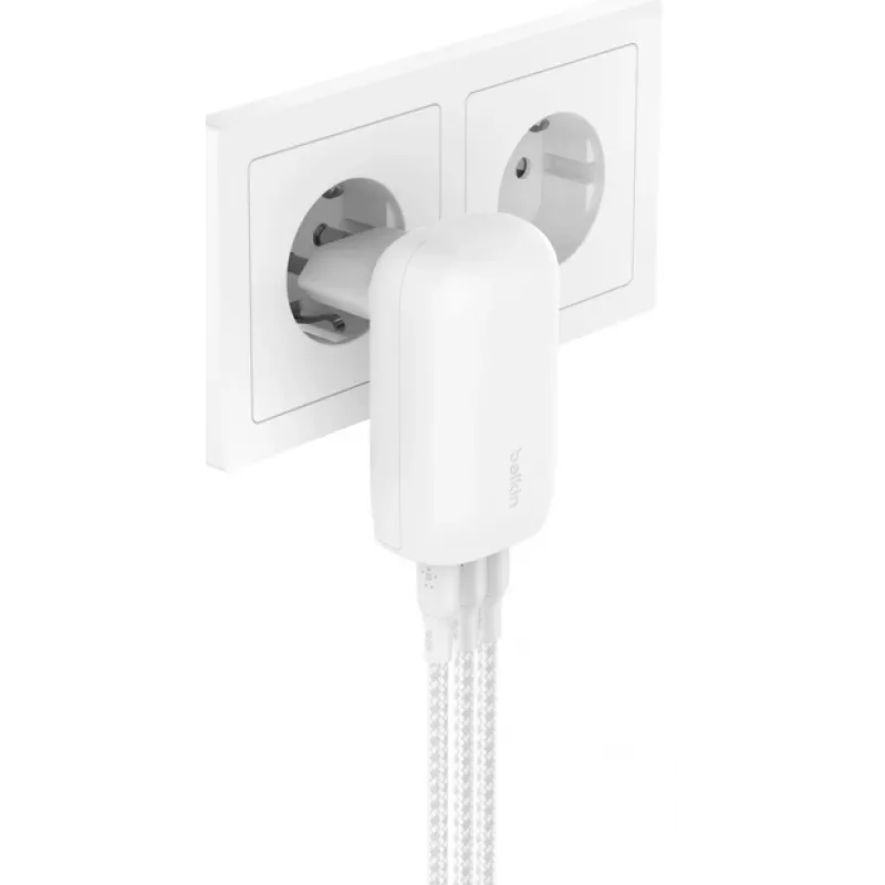 BELKIN Wandlader - Boostcharge - USB-C 3-poorts lader - Met PPS 67W - Wit